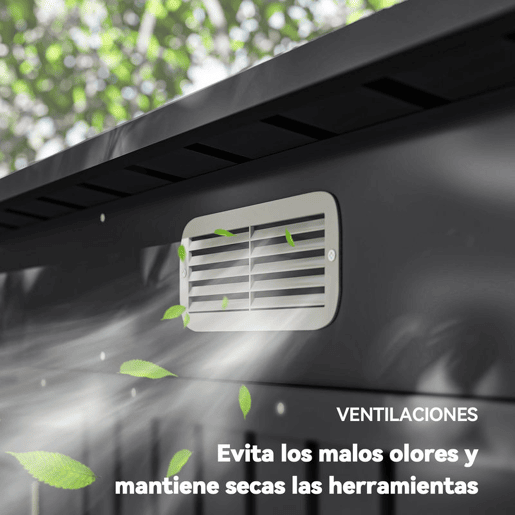 Outsunny Abrigo de Jardim 2,7m² 249x121x183 cm Abrigo de Exterior com Porta Dupla 2 Ventilaç4oes e Trava Abrigo para Pátio Cinza