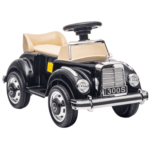 AIYAPLAY Carro Andador com Licença da Mercedes-Benz 300S Carro Andador para Crianças de 18-48 Meses com Armazenamento Volante Sistema Anti-Tombo Carga 25 kg 77,5x41,5x45 cm Preto