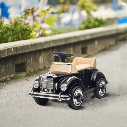 AIYAPLAY Carro Andador com Licença da Mercedes-Benz 300S Carro Andador para Crianças de 18-48 Meses com Armazenamento Volante Sistema Anti-Tombo Carga 25 kg 77,5x41,5x45 cm Preto