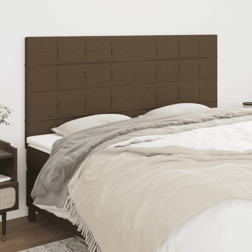vidaXL Cabeceira Castanho Escuro 180x5x118128 cm Tecido vidaXL Cabeceira Castanho Escuro 180x5x118128 cm Tecido