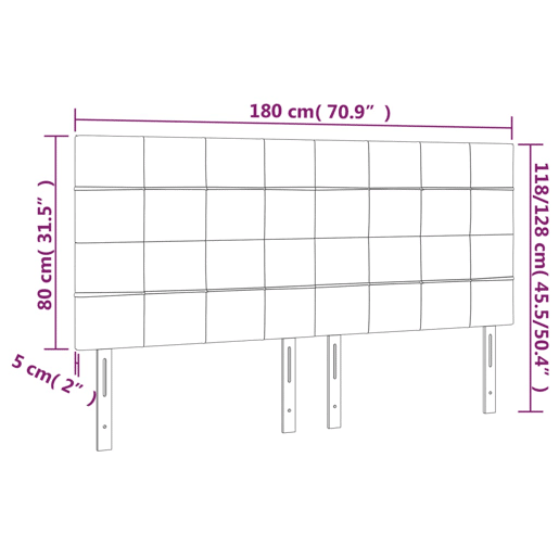 vidaXL Cabeceira Castanho Escuro 180x5x118128 cm Tecido vidaXL Cabeceira Castanho Escuro 180x5x118128 cm Tecido