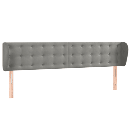 vidaXL Cabeceira de cama c abas veludo 163x23x7888 cm cinzento-claro vidaXL Cabeceira de cama c abas veludo 163x23x7888 cm cinzento-claro