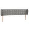 vidaXL Cabeceira de cama c abas veludo 163x23x7888 cm cinzento-claro