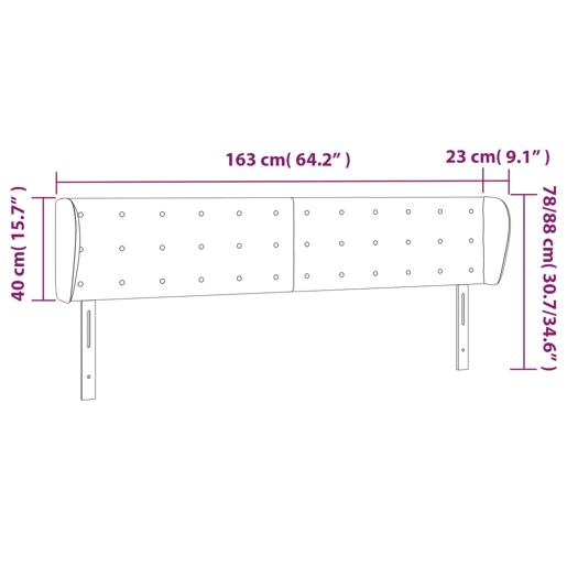 vidaXL Cabeceira de cama c abas veludo 163x23x7888 cm cinzento-claro vidaXL Cabeceira de cama c abas veludo 163x23x7888 cm cinzento-claro