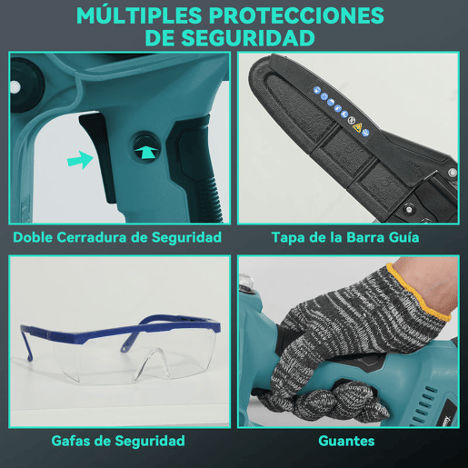 Outsunny Mini Motosserra a Bateria 8 Polegadas 6000mAh Motosserra Elétrica com Motor sem Escovas de 580W 2 Baterias Mastro Telescópico e Bloqueio Duplo para Podar Árvores de Jardinagem e Madeira
