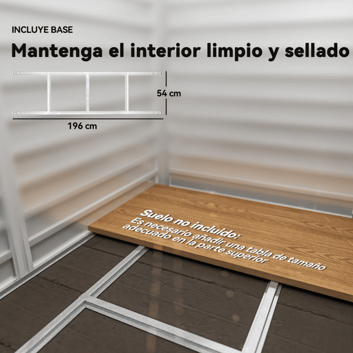 Outsunny Abrigo de Jardim Exterior 2,36m² 213x120x194 cm Abrigo de Exterior com Base Reforçada (Piso NÃO Incluído) Portas de Correr Duplas Fechadura Janelas Cinza Escuro