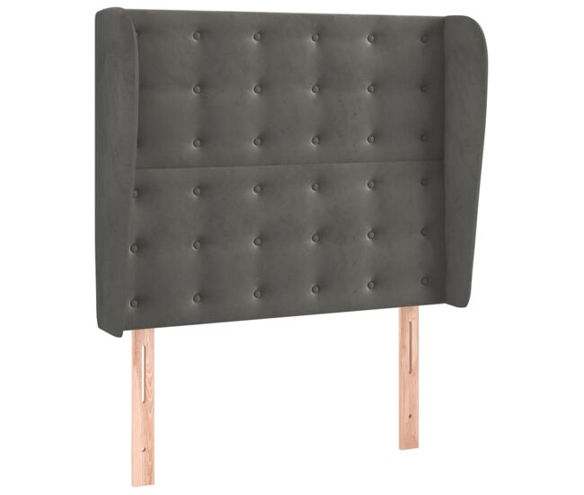 Vidaxl cabecero con orejas de terciopelo gris oscuro 93x23x118/128 cm