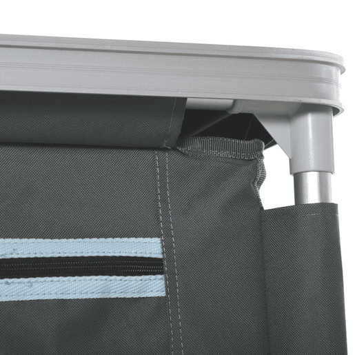Outsunny Armário de Campismo Dobrável Móvel de Cozinha para Camping com 3 Prateleiras Compartimento com Porta de Fecho Estrutura de Alumínio e Bolsa de Transporte para Exterior 96x49,5x104 cm Cinza