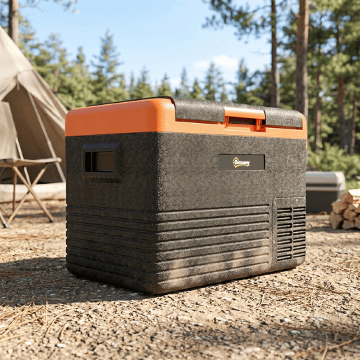 Outsunny Geleira Portátil Elétrica 40L Geleira de Carro 12V24V até -20°C Mini Geleira com Ecrã LED Tátil para Campismo Viagens 58,7x36,5x43,8 cm Preto