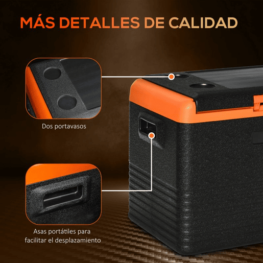 Outsunny Geleira Portátil Elétrica 40L Geleira de Carro 12V24V até -20°C Mini Geleira com Ecrã LED Tátil para Campismo Viagens 58,7x36,5x43,8 cm Preto