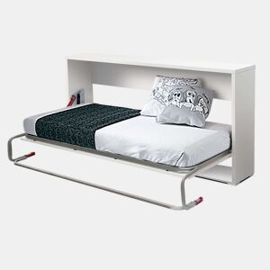 Cama de rodízio dobrável branca para quarto juvenil 90x190 cm