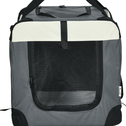 PawHut Transportadora para Cães e Gatos Bolsa de Transporte Animais de Estimação Dobrável com Almofada Suave e 2 Correias de Ombro para Carro Avião Viajem 60x41x41cm Cinzento