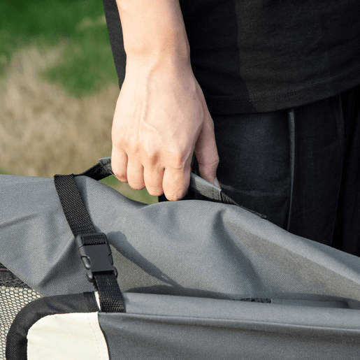 PawHut Transportadora para Cães e Gatos Bolsa de Transporte Animais de Estimação Dobrável com Almofada Suave e 2 Correias de Ombro para Carro Avião Viajem 60x41x41cm Cinzento