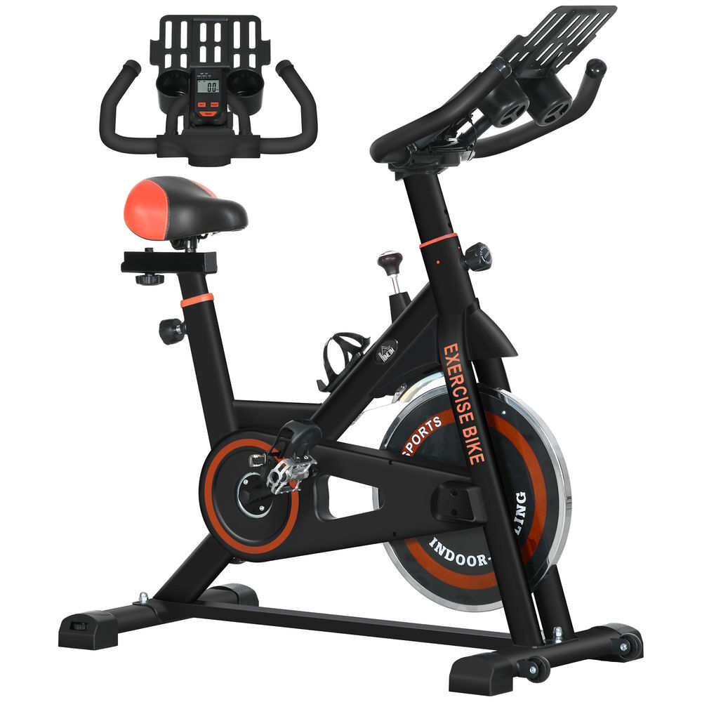 Bicicleta Estática Acero, ABS HOMCOM, deportes y ocio - fitness