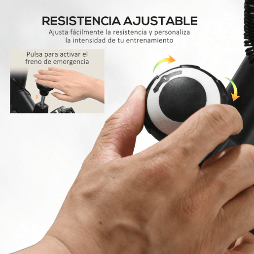 HOMCOM Bicicleta Estática com Resistência Ajustável Bicicleta Fitness com Volante de Inércia de 8 kg Ecrã LCD Guiador e Assento Ajustável para Casa Ginásio 103x53x100-114 cm Preto e Vermelho