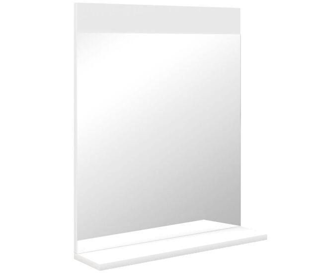 Homcom espejo de baño espejo de pared con estante abierto espejo para entrada pasillo 50x12x60 cm blanco