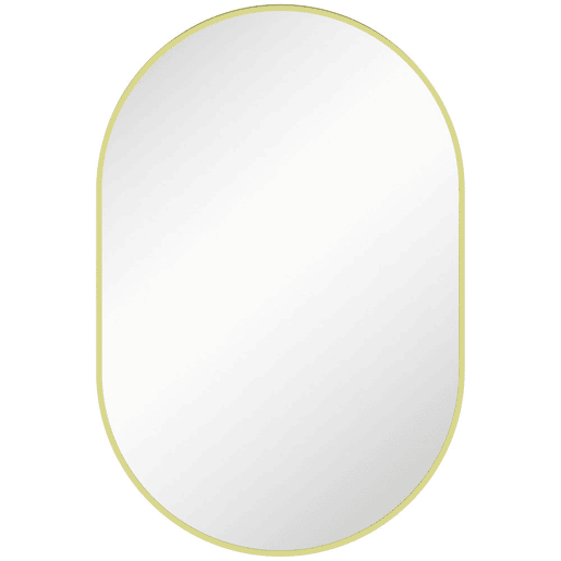 HOMCOM Espelho Casa de Banho 60x90 cm Espelho Decorativo de Parede com Estrutura de Alumínio para Sala de Estar Entrada Corredor Horizontal ou Vertical Dourado