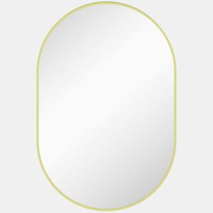 HOMCOM Espelho Casa de Banho 60x90 cm Espelho Decorativo de Parede com Estrutura de Alumínio para Sala de Estar Entrada Corredor Horizontal ou Vertical Dourado