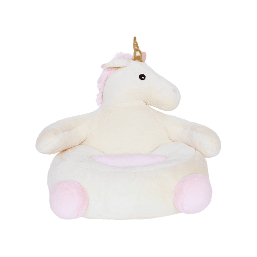 Poltrona unicórnio para crianças, Lulu, Rosa  Branco, 52x58x48 cm