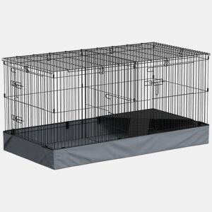 PawHut Gaiola para Animais Pequenos Gaiola para Roedores Gaiola para Coelhos com Tampa Amovível Recinto para Cobaias Ouriços 121x61x61 cm Preto