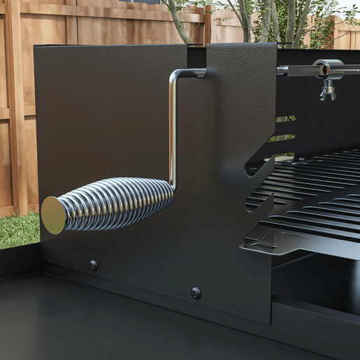 Outsunny Barbecue a Carvão Barbecue Portátil 118x32x90 cm com Espeto Giratório Ajustável em Altura com 3 Níveis Grelhas Dobráveis e Para-Vento para Piqueniques e Campismo Preto