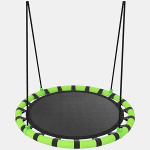 AIYAPLAY Baloiço para Crianças Redondo Baloiço de Jardim Infantil Ajustável Baloiço de Exterior para Crianças Impermeável Carga 150kg Ø100x180 cm Preto e Verde