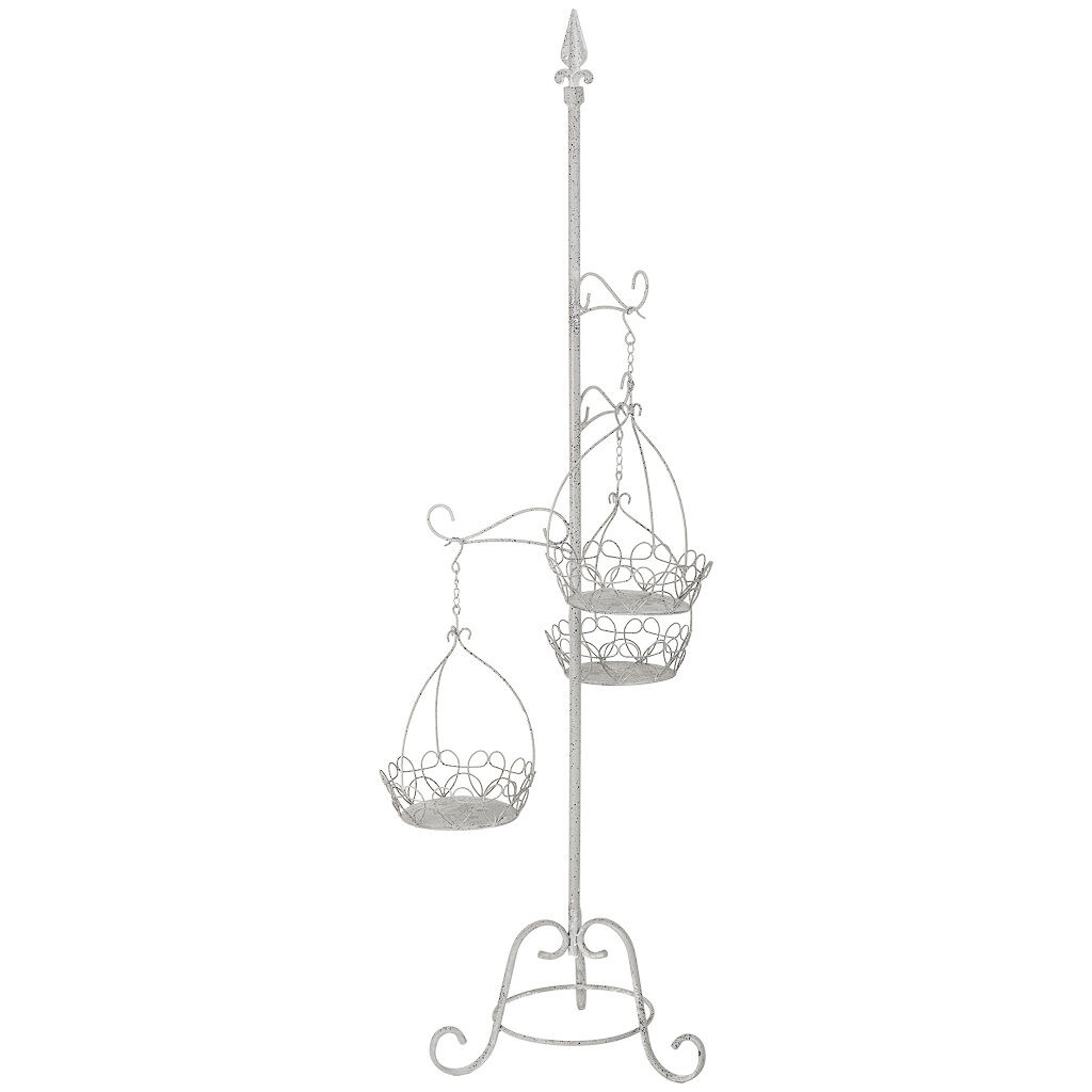 Soporte de metal con capacidad para 3 macetas de dimensiones de 43.82x38.74x169.55 cm