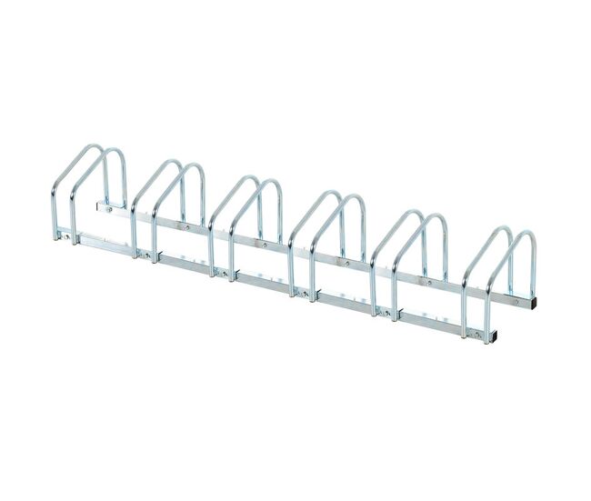 Homcom aparcamiento para bicicletas soporte de acero para aparcar bicicletas en el suelo o pared estacionamiento para interior y exterior 179x33x27 cm plata