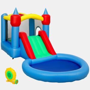 AIYAPLAY Castelo Insuflável com Insuflador 4 em 1 Castelo Insuflável para Crianças com Escorrega Piscina de Bolas Cesto e Saco de Transporte para Exterior e Interior 415x205x190 cm Multicor