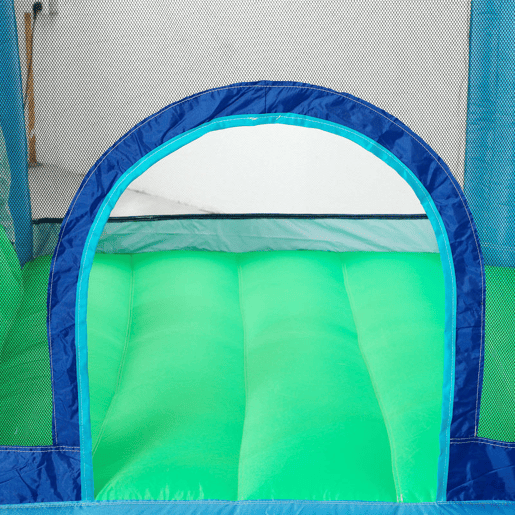 AIYAPLAY Castelo Insuflável com Insuflador 4 em 1 Castelo Insuflável para Crianças com Escorrega Piscina de Bolas Cesto e Saco de Transporte para Exterior e Interior 415x205x190 cm Multicor