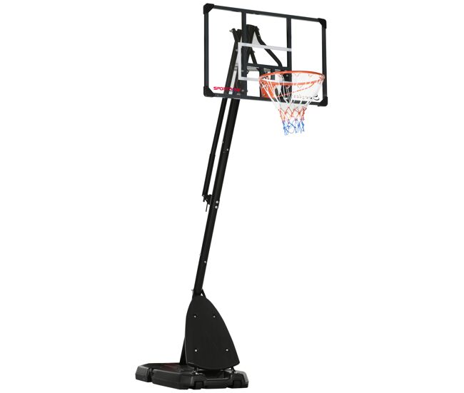 Sportnow canasta de baloncesto para exterior altura ajustable 236-293 cm con tablero de pc aro de baloncesto con ruedas base rellenable para