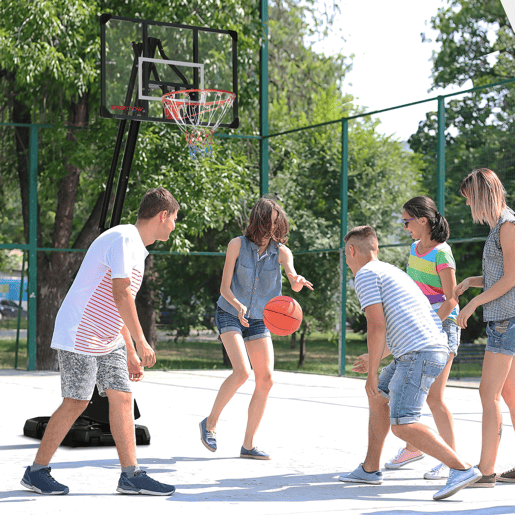 SPORTNOW Cesta de Basquetebol para Exterior Altura Ajustável 236-293 cm com Painel de PC Aro de Basquetebol com Rodas Base Recarregável para Adolescentes e Adultos Preto