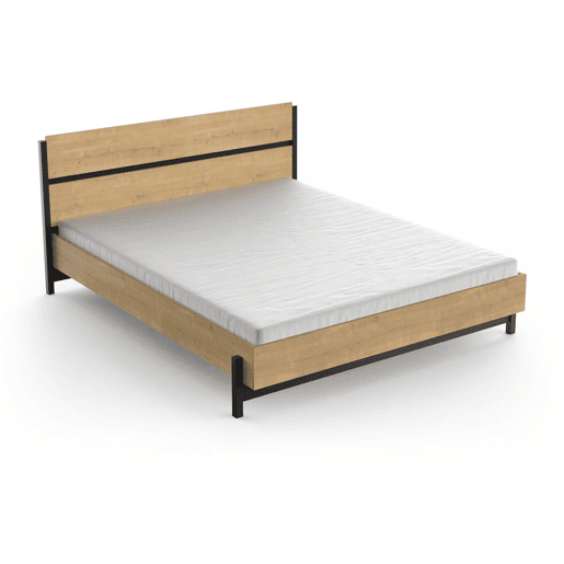 Cama de casal Craft - Madeira - 160 x 200 cm - Castanho