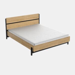 Cama de casal Craft - Madeira - 160 x 200 cm - Castanho