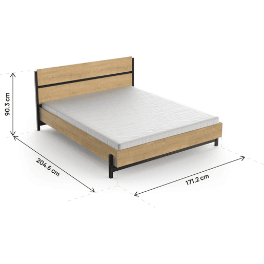 Cama de casal Craft - Madeira - 160 x 200 cm - Castanho