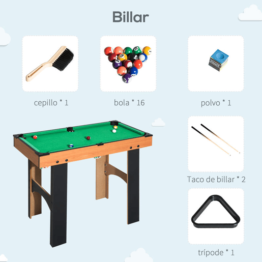 HOMCOM Mesa Multi-Jogos 4 em 1 Mesa de Jogos para Crianças acima de 6 Anos Matraquilho para Crianças Mesa de Bilhar Mesa de Ping-Pong e Hóquei de Mesa 87x43x73 cm Madeira e Preto