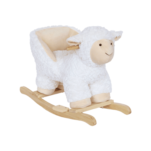 Ovelhas de baloiço para crianças, Maroa, Branco, 68x33x50.5 cm