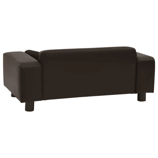 vidaXL Sofá para cães 81x43x31 cm pelúcia e couro artificial castanho
