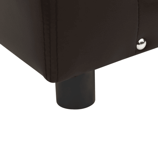 vidaXL Sofá para cães 81x43x31 cm pelúcia e couro artificial castanho