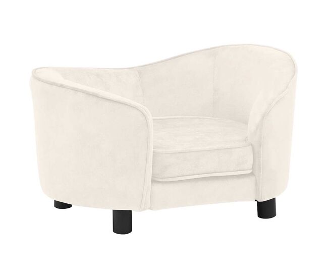 Vidaxl sofá para perros felpa crema 69x49x40 cm