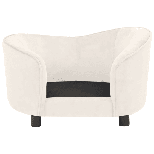 vidaXL Sofá para cães 69x49x40 cm pelúcia cor creme