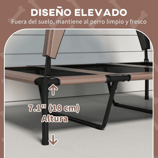 PawHut Cama para Cães Elevada com Toldo Cama para Cães Médios com Estrutura de Aço e Bolsa de Transporte para Interior e Exterior 106x76x94 cm Marrom Claro PawHut Cama para Cães Elevada com Toldo Cama para Cães Médios com Estrutura de Aço e Bolsa de Transporte para Interior e Exterior 106x76x94 cm Marrom Claro