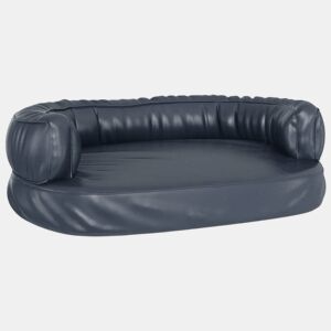 vidaXL Cama p cães em espuma ergonómico 60x42cm couro artificial azul