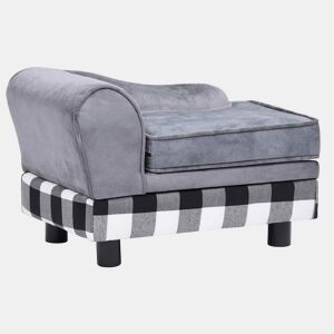 vidaXL Sofá para cães 57x34x36 cm pelúcia cinzento