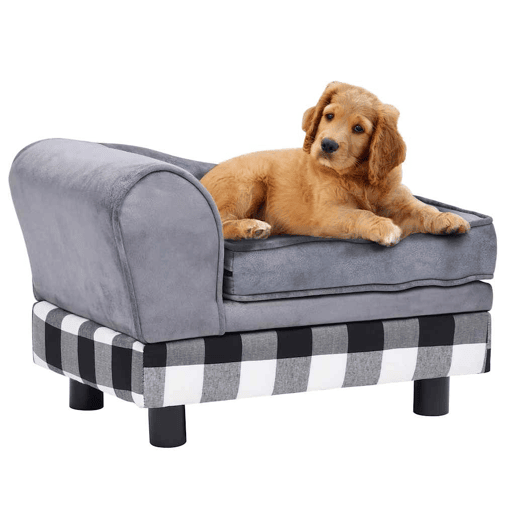 vidaXL Sofá para cães 57x34x36 cm pelúcia cinzento vidaXL Sofá para cães 57x34x36 cm pelúcia cinzento