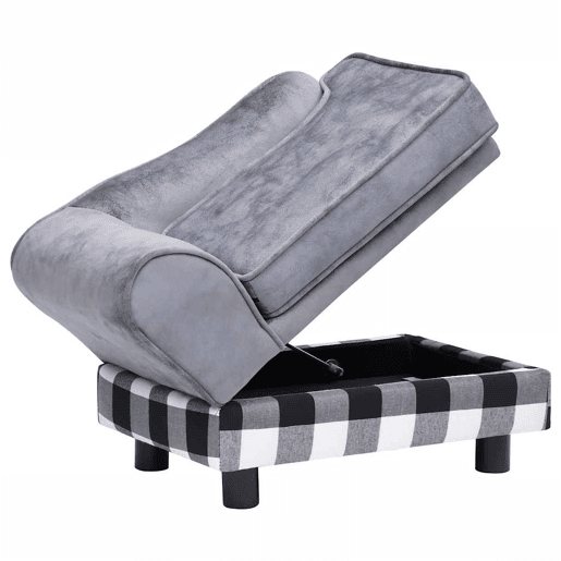 vidaXL Sofá para cães 57x34x36 cm pelúcia cinzento vidaXL Sofá para cães 57x34x36 cm pelúcia cinzento