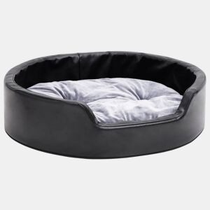 vidaXL Ninho p cães 69x59x19cm pelúciacouro artificial preto e cinza