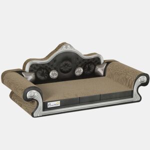 PawHut Sofá Arranhador para Gatos Arranhador para Gatos em Forma de Sofá com Erva para Gatos para Interior 56,5x24x26 cm Marrom