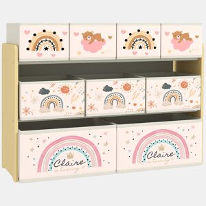AIYAPLAY Organizador para Brinquedos para Crianças Organizador Infantil com 9 Cestas de Tecido não Tecido para Escola Infantil Sala de Jogos 93x30x70 cm Multicor