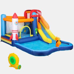 AIYAPLAY Castelo Insuflável com Insuflador 5 em 1 Parque Aquático Insuflável para Crianças com Escorrega Piscina Parede de Escalada e Canhão de Água para Exteriores e Interiores 360x250x195 cm Multicor